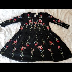 Maeve black floral boho mini
